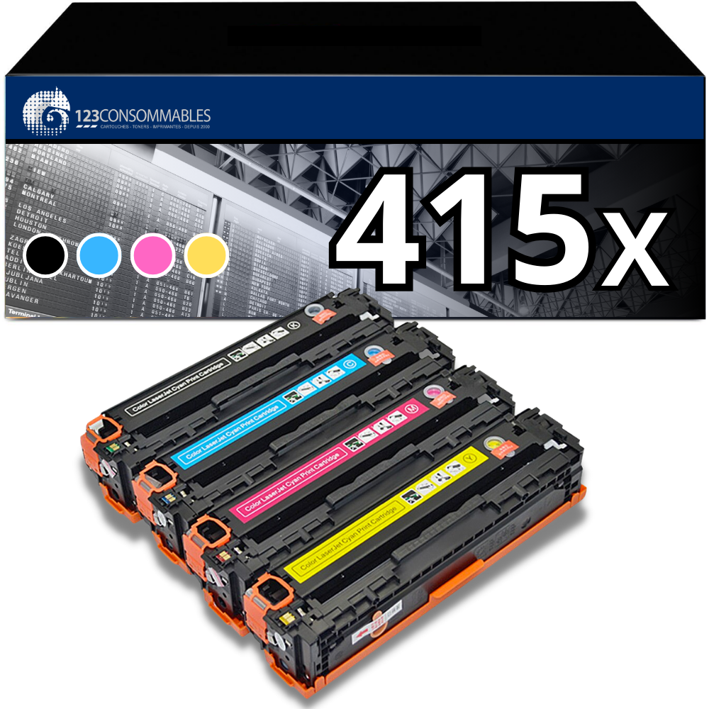 Pack 4 toners compatibles HP 415X
